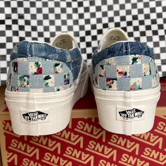 Vans Classic Slip On Platforms WMNS Woven Denim/Floral - Picture 14 of 16